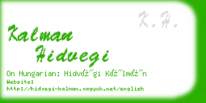 kalman hidvegi business card